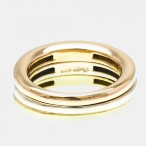 Cartier 18K Yellow, Rose, White Gold Trinity Stack Band Ring EU 54