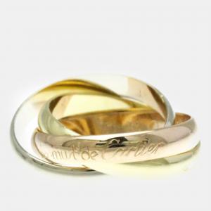 Cartier 18K Yellow, Rose, White Gold Trinity Band Ring EU 52