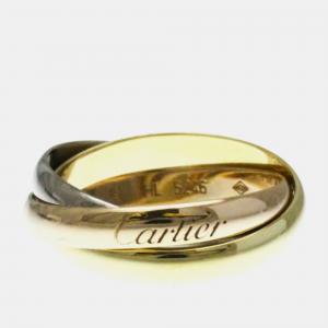 Cartier 18k Yellow, Rose, White Gold Trinity Ring EU 50