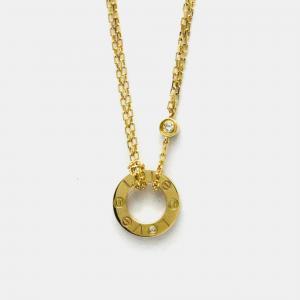 Cartier 18K Yellow Gold Love Diamonds Pendant Necklace