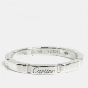 Cartier 18K White gold Maillon Panthère Wedding Band Ring EU 59
