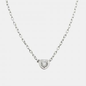 Cartier 18K White Gold Diamond D'Amour Small Model Necklace 