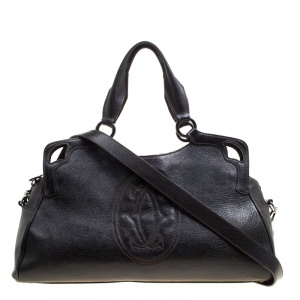 Cartier Dark Brown Leather Small Marcello De Cartier Top Handle bag