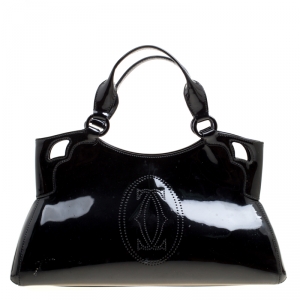 Cartier Black Patent Leather Small Marcello De Cartier Tote