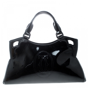 Cartier Black Patent Leather Small Marcello De Cartier Bag