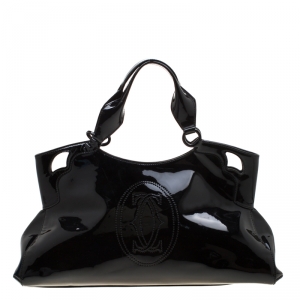 Cartier Black Patent Leather Marcello De Cartier Tote