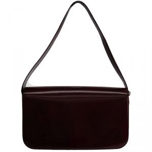 Pre Owned Cartier Bordeaux Leather Shoulder Bag