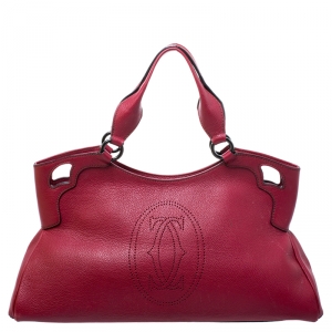 Cartier Burgundy Leather Medium Marcello de Cartier Bag