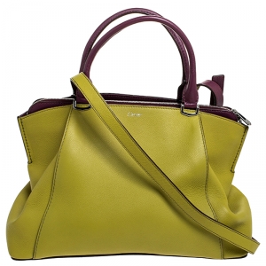 Pre Owned Cartier Yellow/Purple Leather Small C de Cartier Satchel