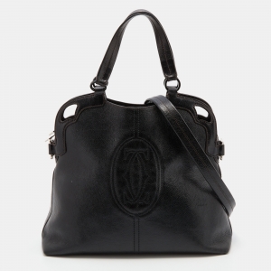 Cartier Black Leather Marcello de Cartier Top Handle Bag