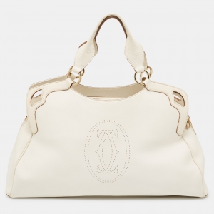 Cartier Off-White Leather Large Marcello de Cartier Bag