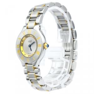 Pre Owned Cartier Silver Stainless Steel Must 21 Women's Wristwatch 28MM