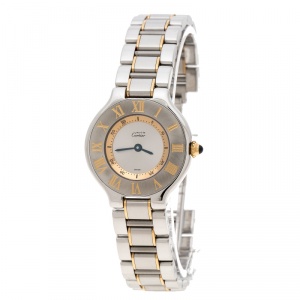 Pre Owned Cartier Silver Stainless Steel Must De Cartier 21 1340 Women's Wristwatch  28 cm