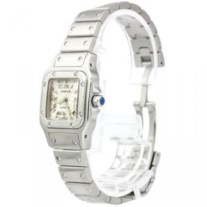 Cartier Silver Stainless Steel Santos Galbee Women's Wristwatch 24MM