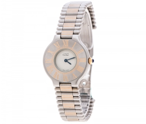 Pre Owned Cartier Grey Stainless Steel Must de Cartier Women's Wristwatch 28 mm
