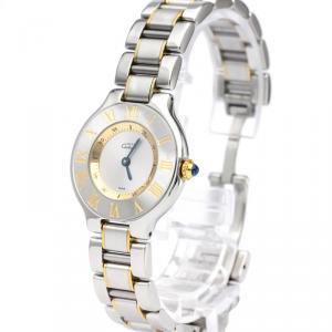 Pre Owned Cartier Silver Stainless Steel Must 21 Women's Wristwatch 28MM
