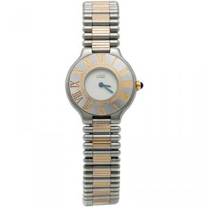 Pre Owned Cartier White Must De Cartier 21 Women's Watch 28MM