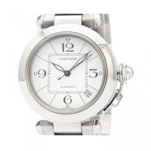 Pre Owned Cartier White Stainless Steel Pasha W31074M7 Women's Wristwatch 35 MM