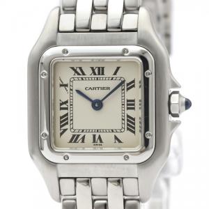 Pre Owned Cartier White Stainless Steel Panthere De Cartier W25033P5 Women's Wristwatch 22 MM