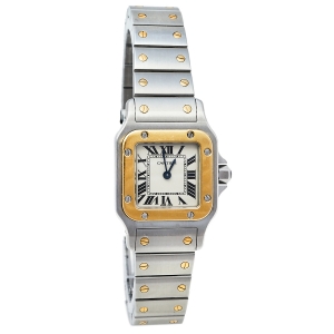 Pre Owned Cartier 18K Yellow Gold And Stainless Steel Santos Galbee 1567 Women's Wristwatch 24 mm