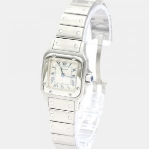 Pre Owned Cartier Silver Stainless Steel Santos Galbee W20017D6 Quartz Women's Wristwatch 24 mm