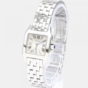 Pre Owned Cartier Silver Stainless Steel Santos Demoiselle W25064Z5 Quartz Women's Wristwatch 20 mm 