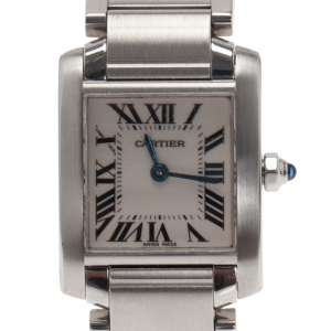 مملوكة مسبقًا Cartier Silver Stainless Steel Tank Francaise Women's Wristwatch 20MM