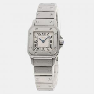 Cartier Ivory Stainless Steel Santos Galbee W20056D6 Quartz Women's Wristwatch 36 mm