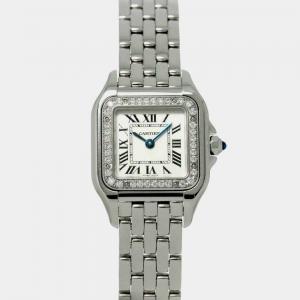 Cartier Silver Stainless Steel Panthere De Cartier W4PN0007 Quartz Women's Wristwatch 22 mm