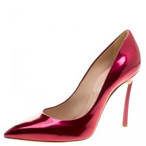 Pre Owned Casadei Metallic Red Candylux Pointed Toe Pumps Size 38