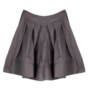 Celine Grey Silk Full Pleated Skirt M