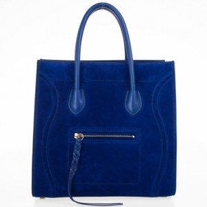 Pre Owned Celine Electric Blue Suede Phantom Large Bag