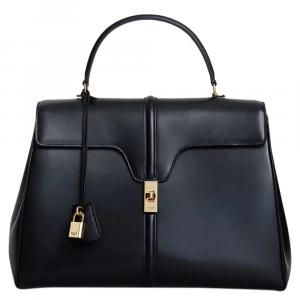 Pre Owned Celine Black Leather Large 16 Tote Bag