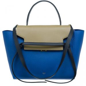 Pre Owned Celine Blue Elephant Calfskin Mini Belt Bag