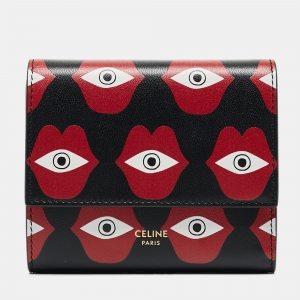 Pre Owned Celine x Anneli Sanaye Henriksson Leather Telepathic Love Trifold Wallet