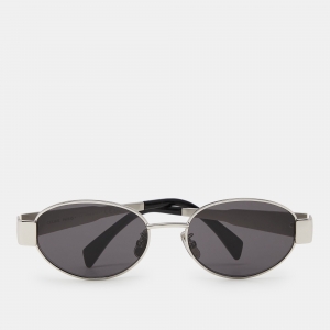 Celine Silver Tone/Grey CL40235U Triomphe Oval Sunglasses