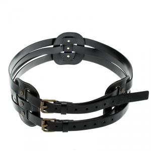 Celine Black Leather Waist Belt 95cm