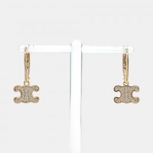 Pre Owned Celine Triumph Rhinestone Earrings