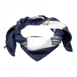 Celine Multicolor Harness Printed Silk Square Scarf  