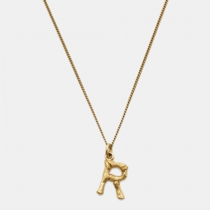 Celine Letter R Gold Tone Necklace