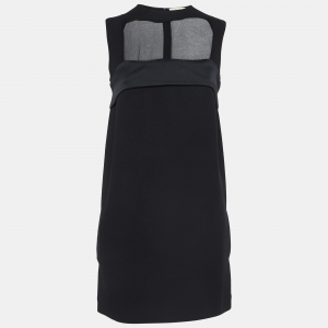 Celine Black Silk and Crepe Sleeveless Mini Dress S