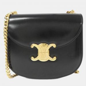 Celine Black Leather Chain Busas Claire Shoulder Bag