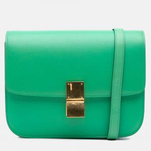 Celine Green Medium Calfskin Classic Box