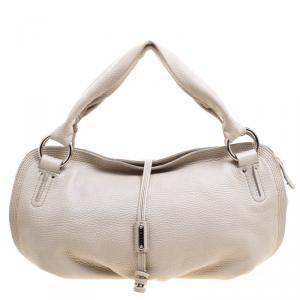 Pre Owned Celine Beige/Silver Ombre Leather Satchel