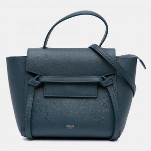 Celine Blue Nano Grained Calfskin Belt Bag