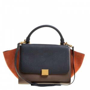 Pre Owned Celine Multicolor Leather Small Trapeze Tote