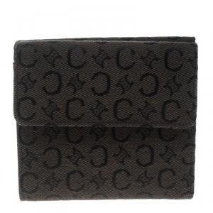 Pre Owned Celine Brown Monogram Macadam Canvas Compact Wallet