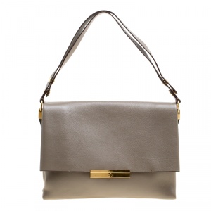 Pre Owned Celine Beige Leather Blade Flap Bag
