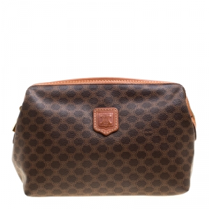 Celine Brown Macadam Coated Canvas Pouch