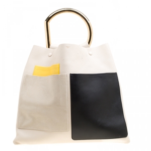 Pre Owned Celine Multicolor Leather Geometric Tote